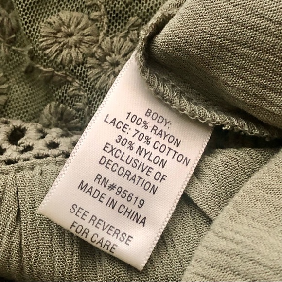 Studio JP Woman’s Army Green Lace Blouse 2X - Picture 8 of 10